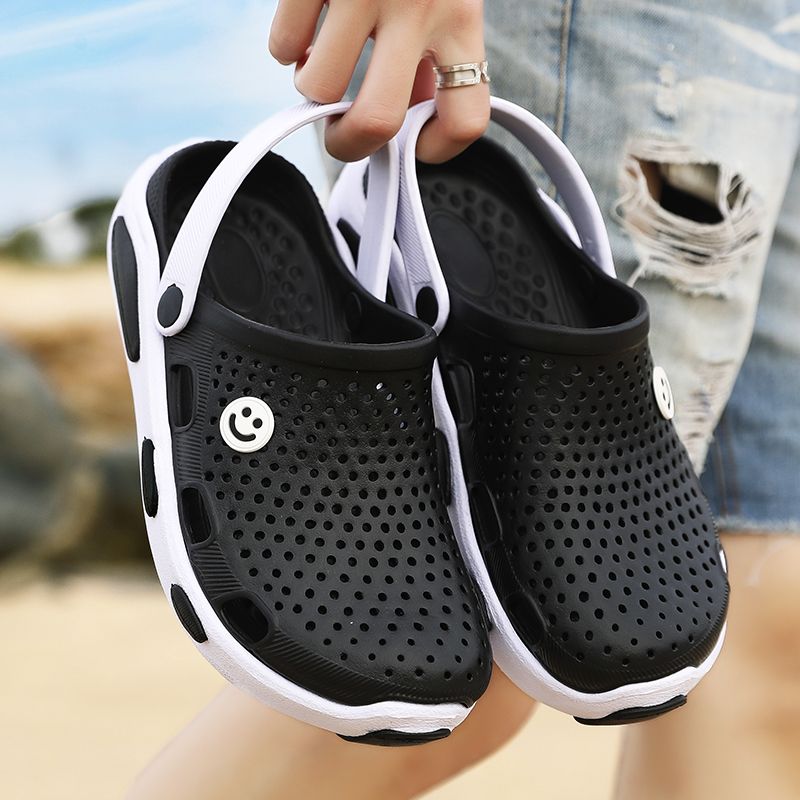 夏季新款洞洞鞋男士沙滩鞋防滑外穿包头韩版学生个性女生凉拖鞋潮