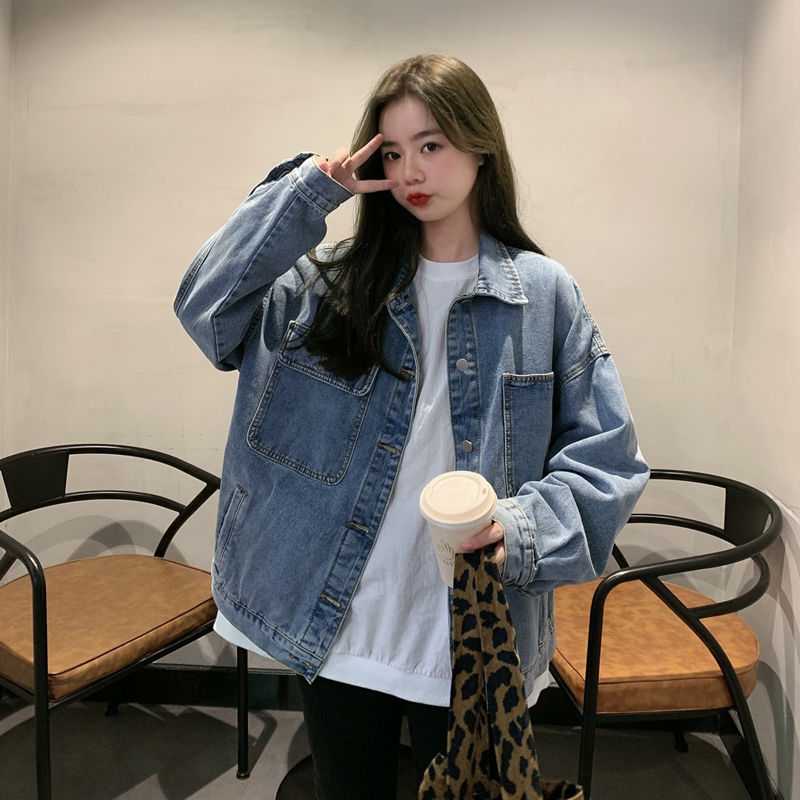 Denim Jacket Women's spring autumn 2020 new Korean loose style net red ins fashionable retro Hong Kong style clothes