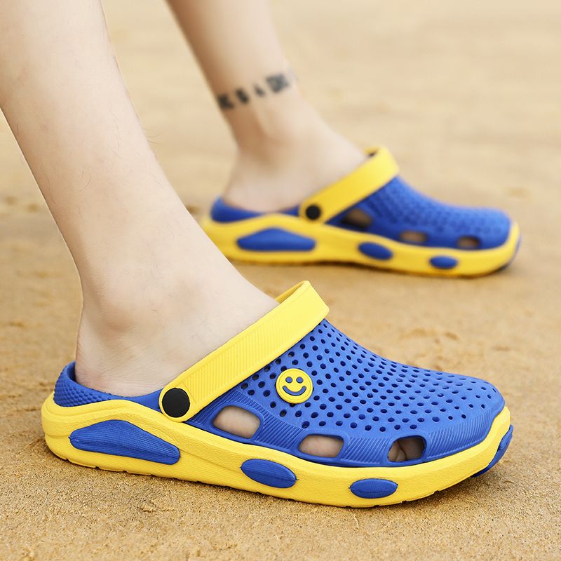 夏季新款洞洞鞋男士沙滩鞋防滑外穿包头韩版学生个性女生凉拖鞋潮