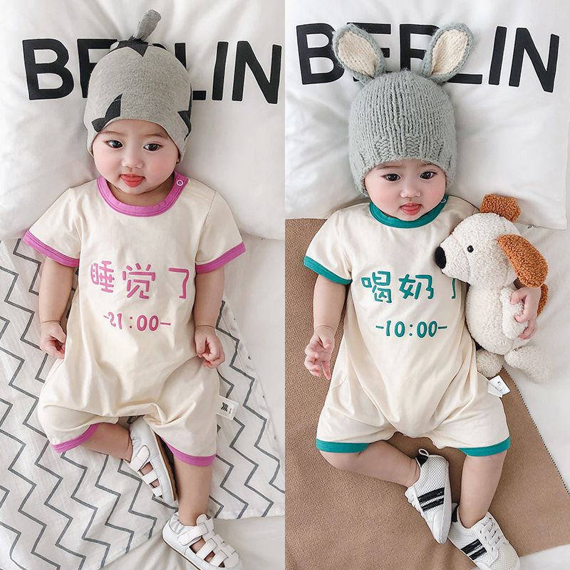 Baby one piece clothes baby summer one piece clothes baby half sleeve clothes boys and Girls Summer Rompers