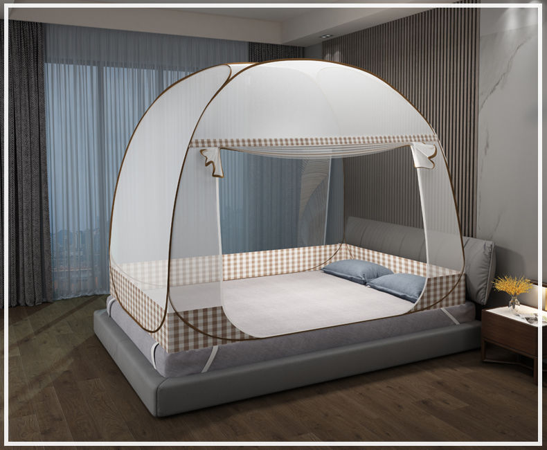 【可折叠】蒙古包蚊帐免安装家用双门1.5双人床1.8m宿舍单人地铺0.9米