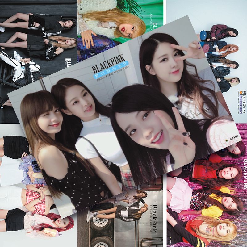 blackpink写真复古,blackpink2020写真 blackpink海报 新款金智妮lisa金智秀超大高清签名写真明信片卡贴
