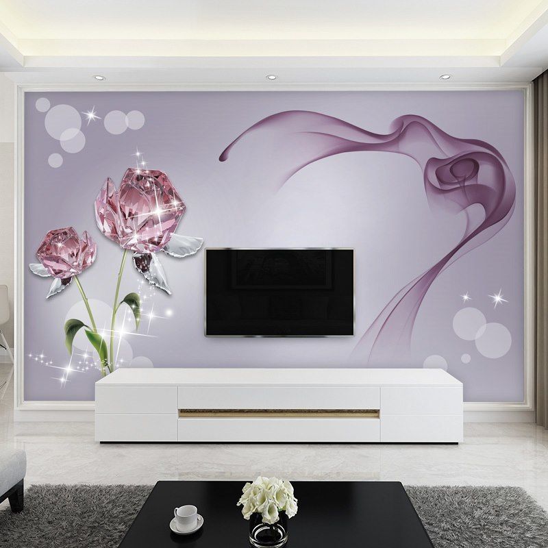 8d现代简约电视墙背景墙壁画壁纸3d墙画客厅沙发5d影视墙布装饰画