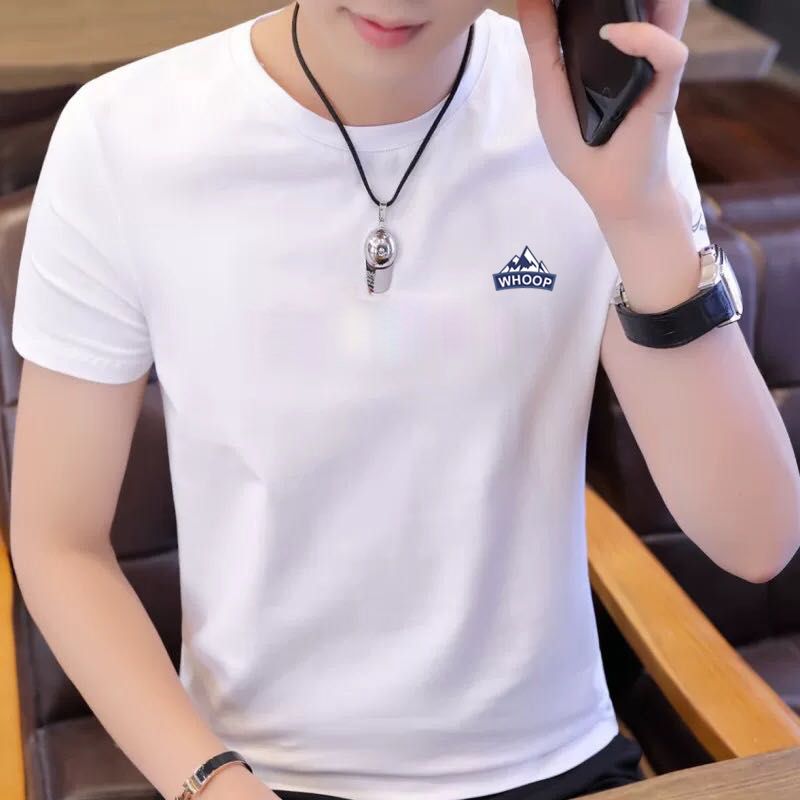 Summer t-shirt men's short sleeve young male student Korean version simple pure white slim trend oversize base coat