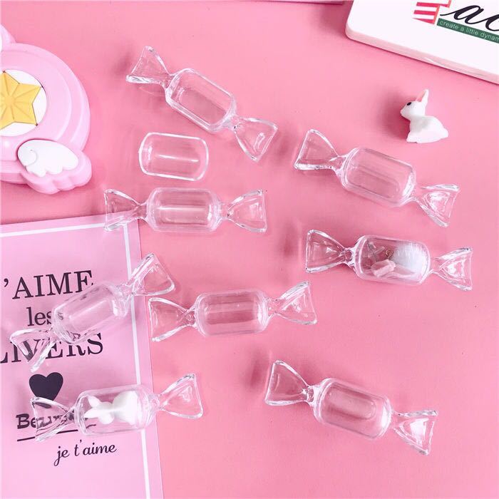 Cute Girl Heart Transparent Candy Storage Box Mini Going Out Portable Small Jewelry Earrings Medicine Storage Box