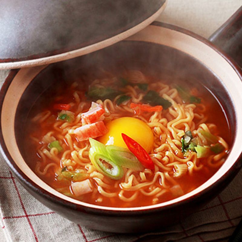 快生活食品专营店 韩国进口泡面不倒翁真拉面原味120g*5袋金拉面辣味