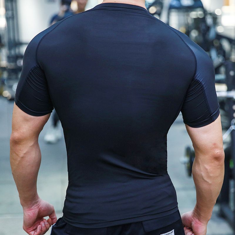 2020夏季新款健身紧身衣男短袖速干吸汗修身运动训练教练工服定制