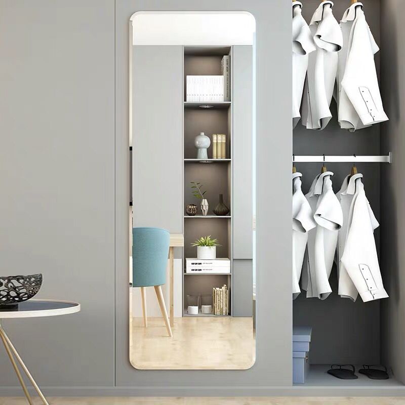 网红镜子全身穿衣镜全身镜壁挂粘贴镜壁纸镜浴室卫生间镜子无框镜