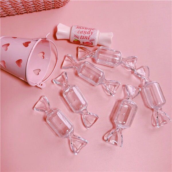 Cute girl heart transparent candy storage box mini outdoor portable small jewelry earrings medicine storage box