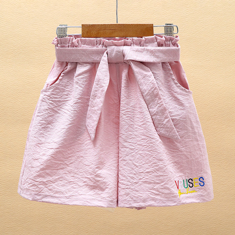 Girls' Tencel denim shorts 2020 new summer clothes loose middle-aged children's foreign-style skirt pants girls wear thin