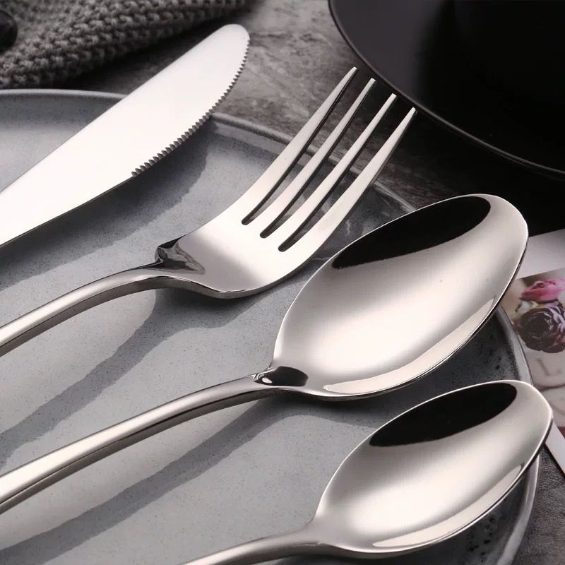 Net red stainless steel steak set western restaurant tableware knife, fork and spoon three piece set home lovely wholesale girl heart