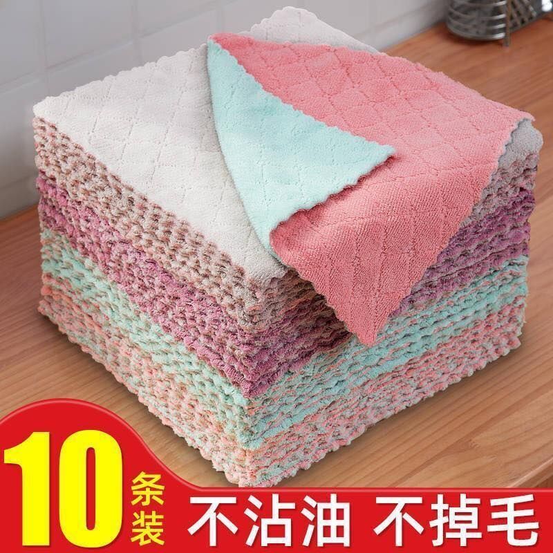 Oil free dishcloth kitchen water absorption wipe table wipe dishes dishwashing cloth towel large thickened household cleaning towel