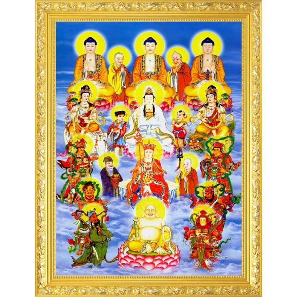 大小款全佛图全堂佛满堂佛佛像画像挂像挂画贴画可带木框 虎窝拼