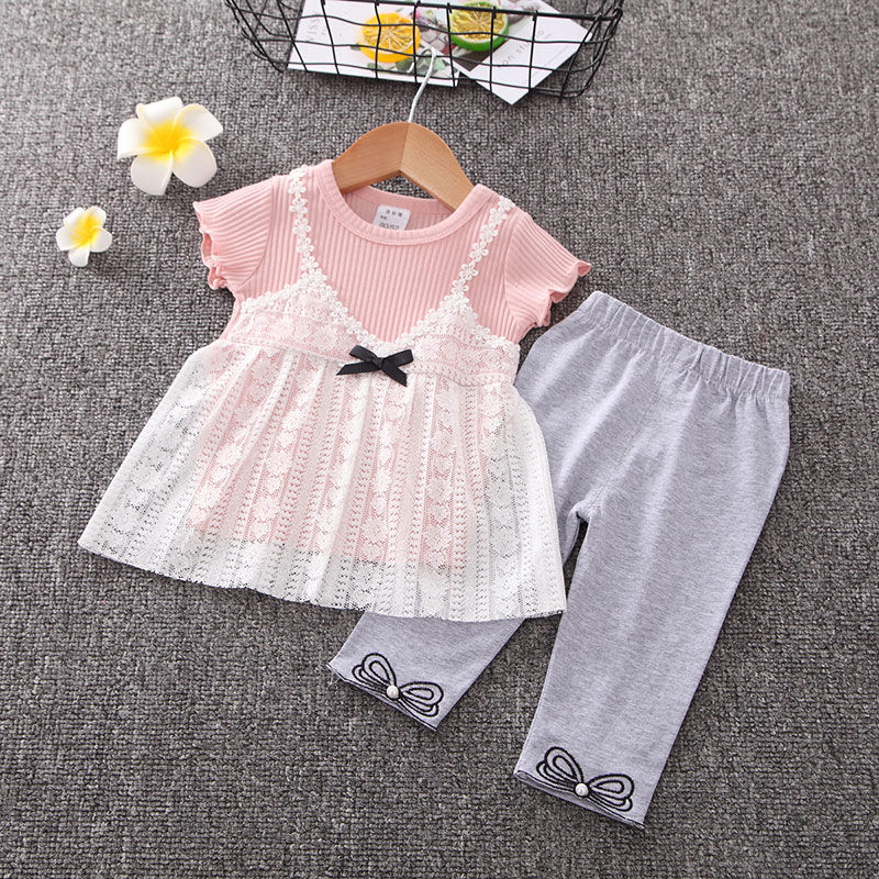 女童套装夏装童装新款儿童韩版衣服短裤女宝宝短袖两件套1-2-3岁4