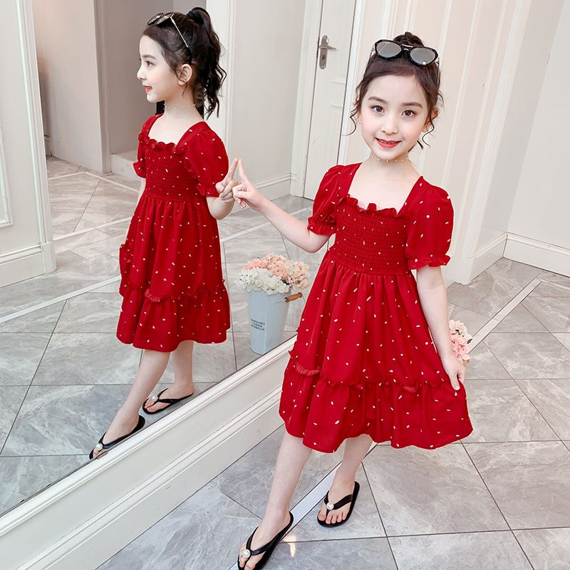 Girls Summer Dress 2020 new Korean version super foreign little girl princess dress children net red chiffon skirt