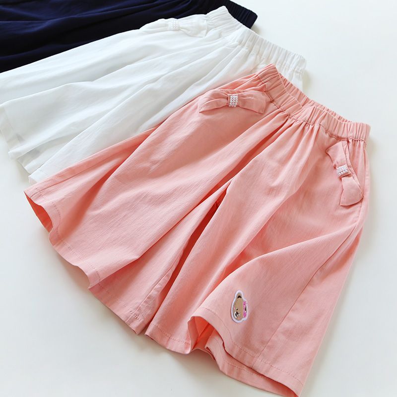 Girls' Summer Shorts New Korean fashion High Waist Shorts women's summer versatile casual Wide Leg Pants Girls' pants