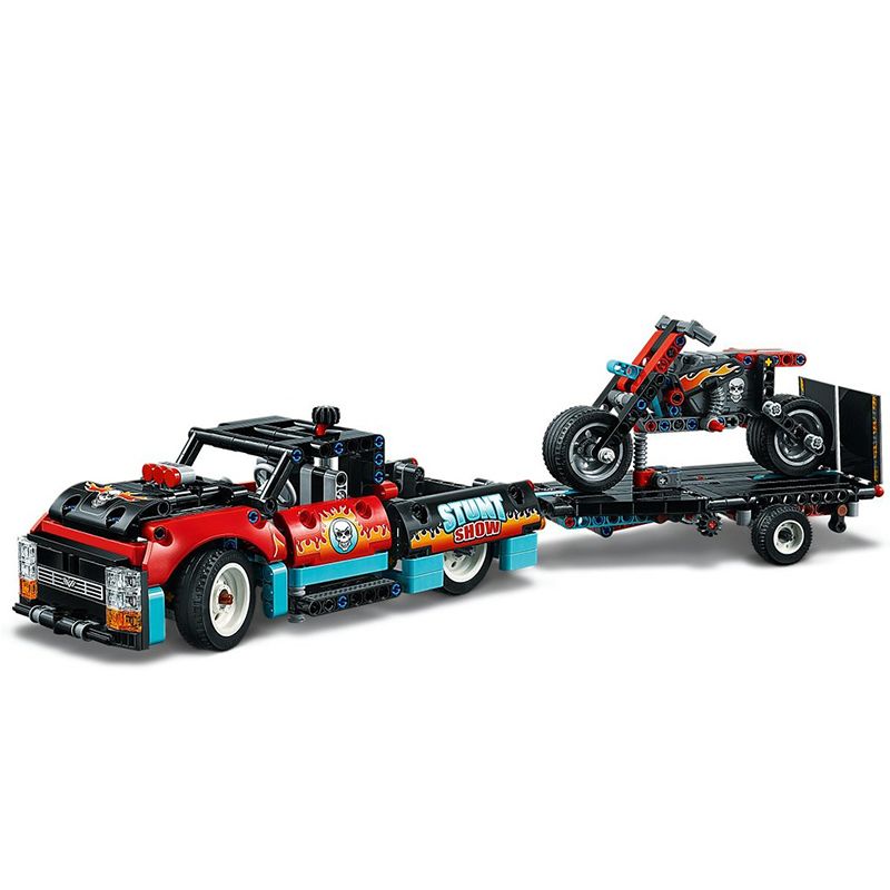 正品行货乐高积木机械组42106卡车与摩托车特技表演儿童玩具3月2日发