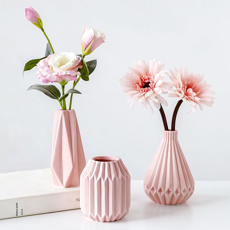 陶瓷插花花瓶摆件北欧客厅创意装饰品房间电视柜家居水培干花花瓶