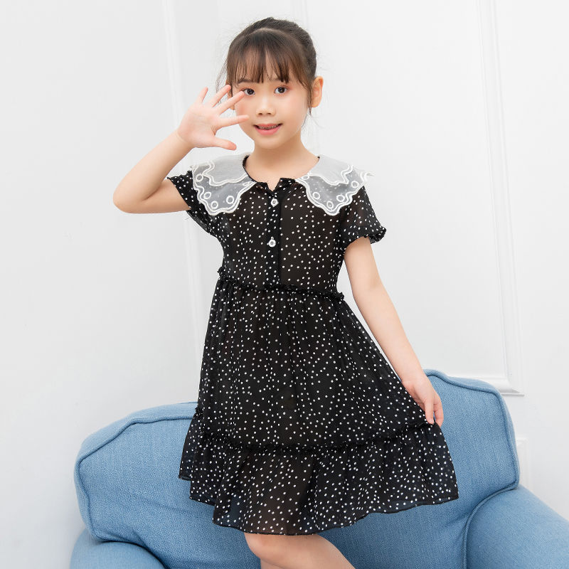 Girl's dress summer dress new style foreign princess skirt middle school children summer chiffon skirt little girl