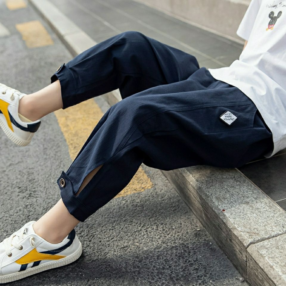 New style boys' pants summer Capris all cotton foreign style loose thin children's trousers mosquito proof pants Korean version