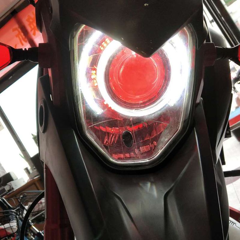 电动摩托车小猴子m3/m5大灯改装透镜总成q5海5天使恶魔眼全套灯罩