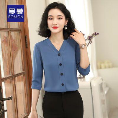 衬衫2020夏季衬衣职业工装商务休闲短袖正装工作服 罗蒙宏鑫专卖店
