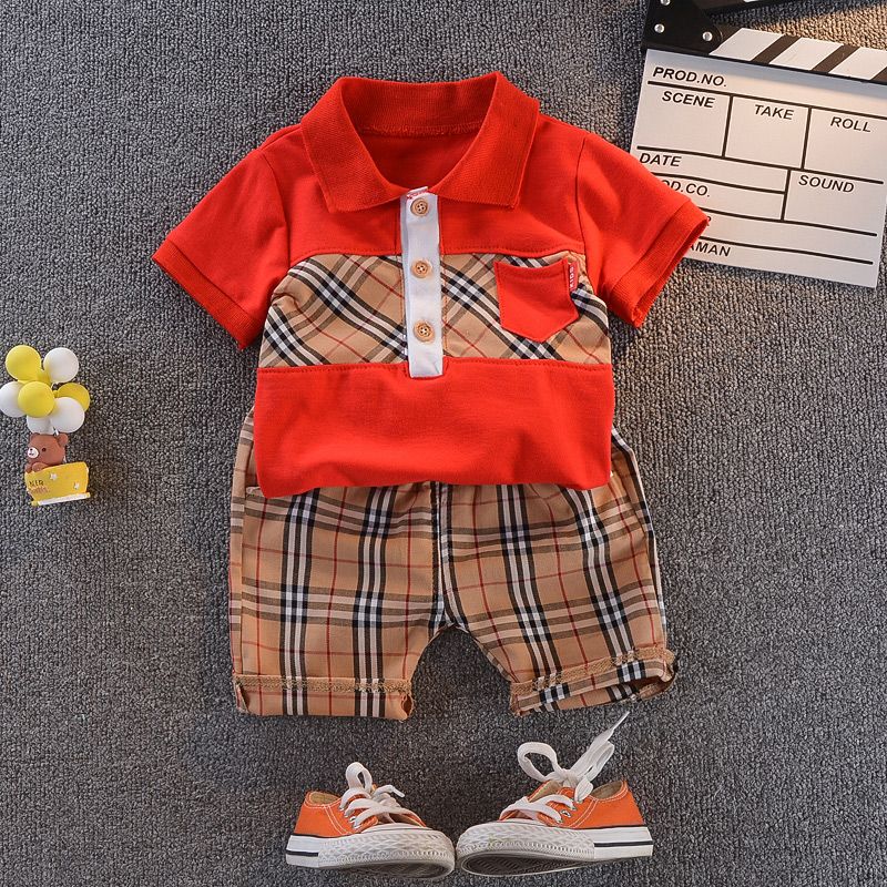 Children's foreign style polo shirt T-shirt 2020 summer new baby Korean version of cotton Lapel short sleeve suit fashion