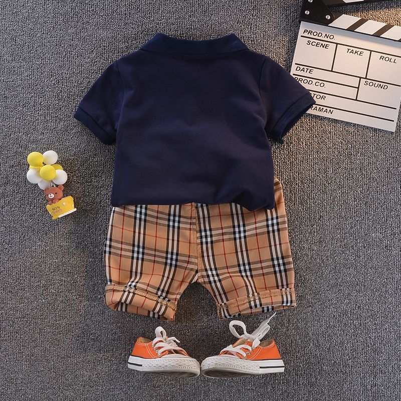 Children's foreign style polo shirt T-shirt 2020 summer new baby Korean version of cotton Lapel short sleeve suit fashion