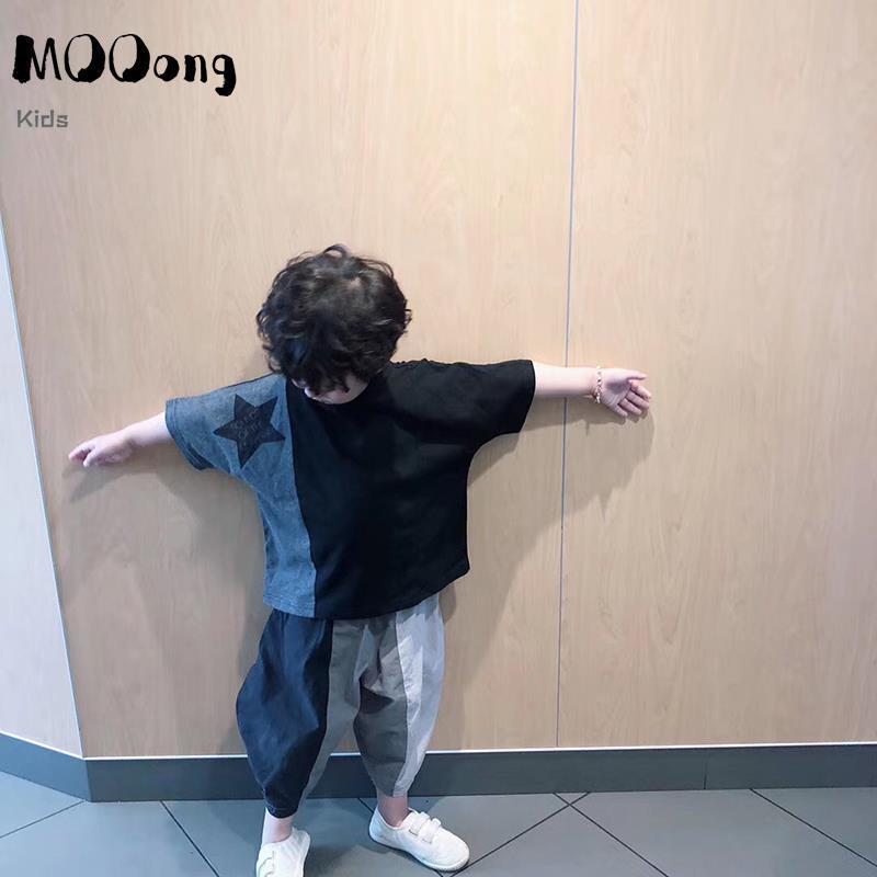 Boys' suit summer Korean version handsome 2020 new Japanese children's star loose casual short sleeve two piece suit