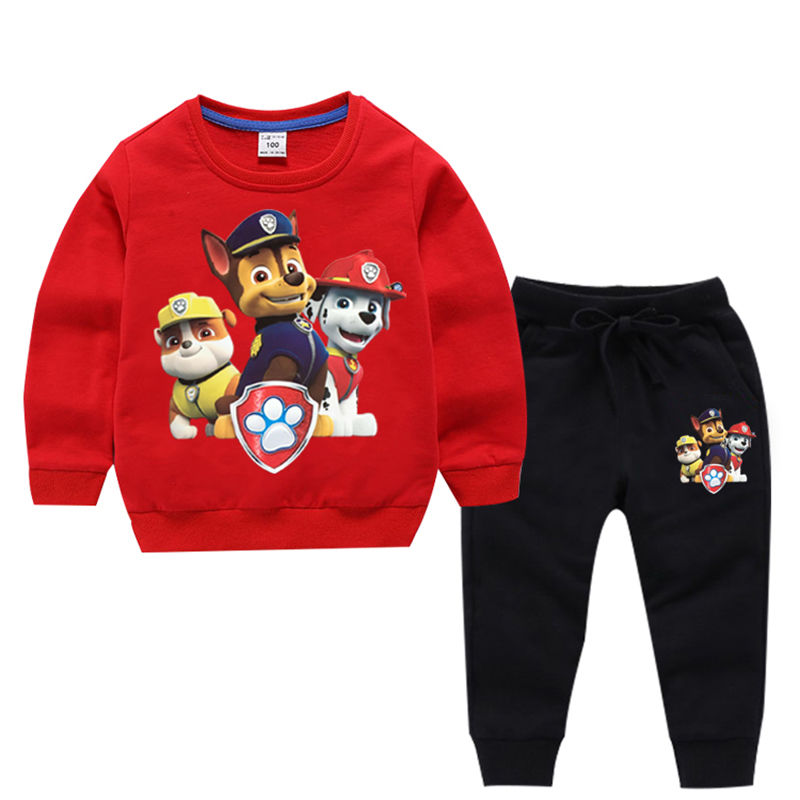 Children's clothing boys' cotton suit spring and autumn Wangwang team clothes children's Plush thickened long sleeve sweater 2-7 years old baby