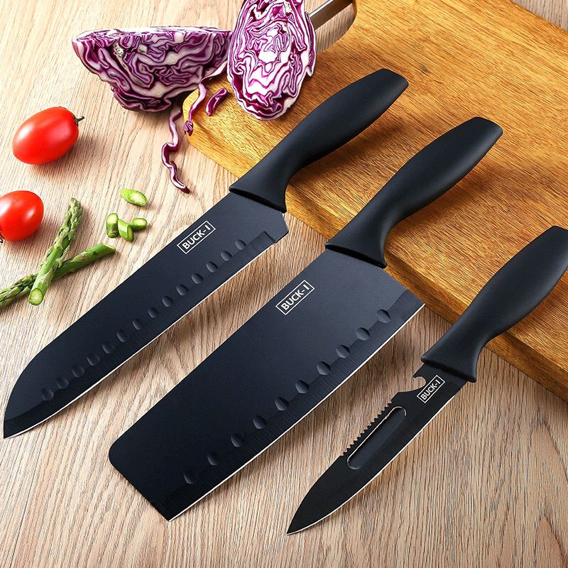 德国黑钢菜刀菜板组合不锈钢刀具套装厨房切菜刀家用水果刀厨师刀