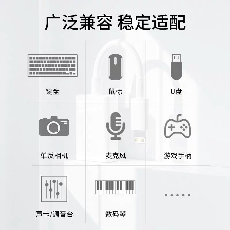 Apple Mobile OTG USB adapter iPhone tablet iPad USB disk to read files insert mouse and keyboard