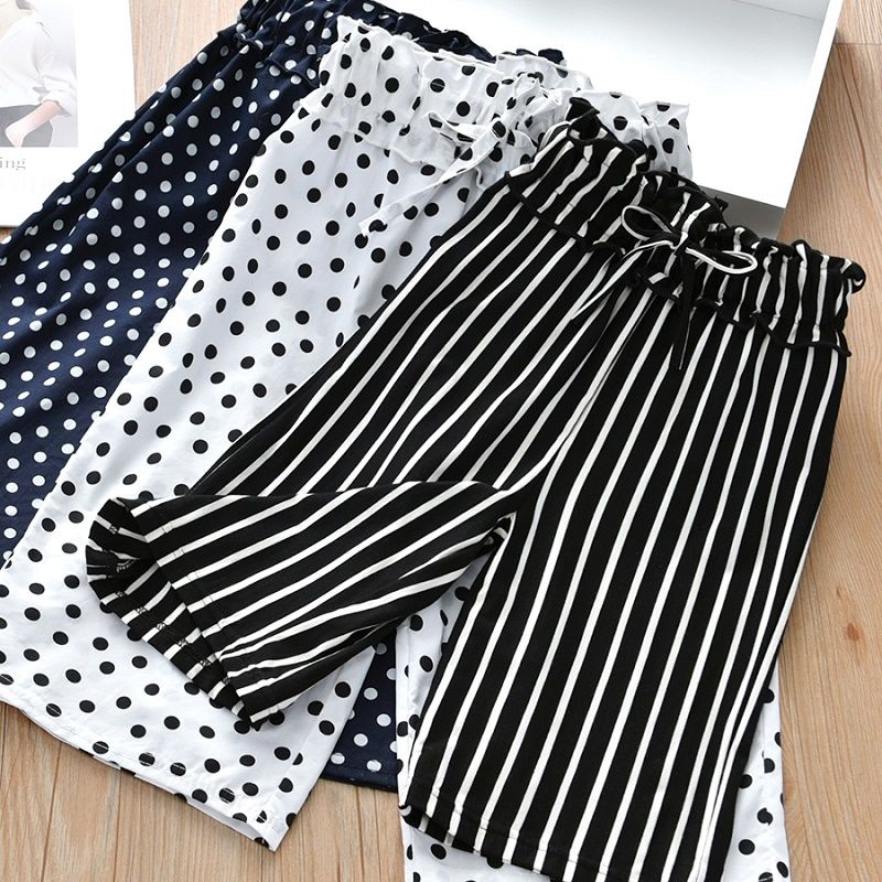 Girls' wide leg pants summer Capris children's anti mosquito Pants Girls' casual pants foreign style thin baby pants loose