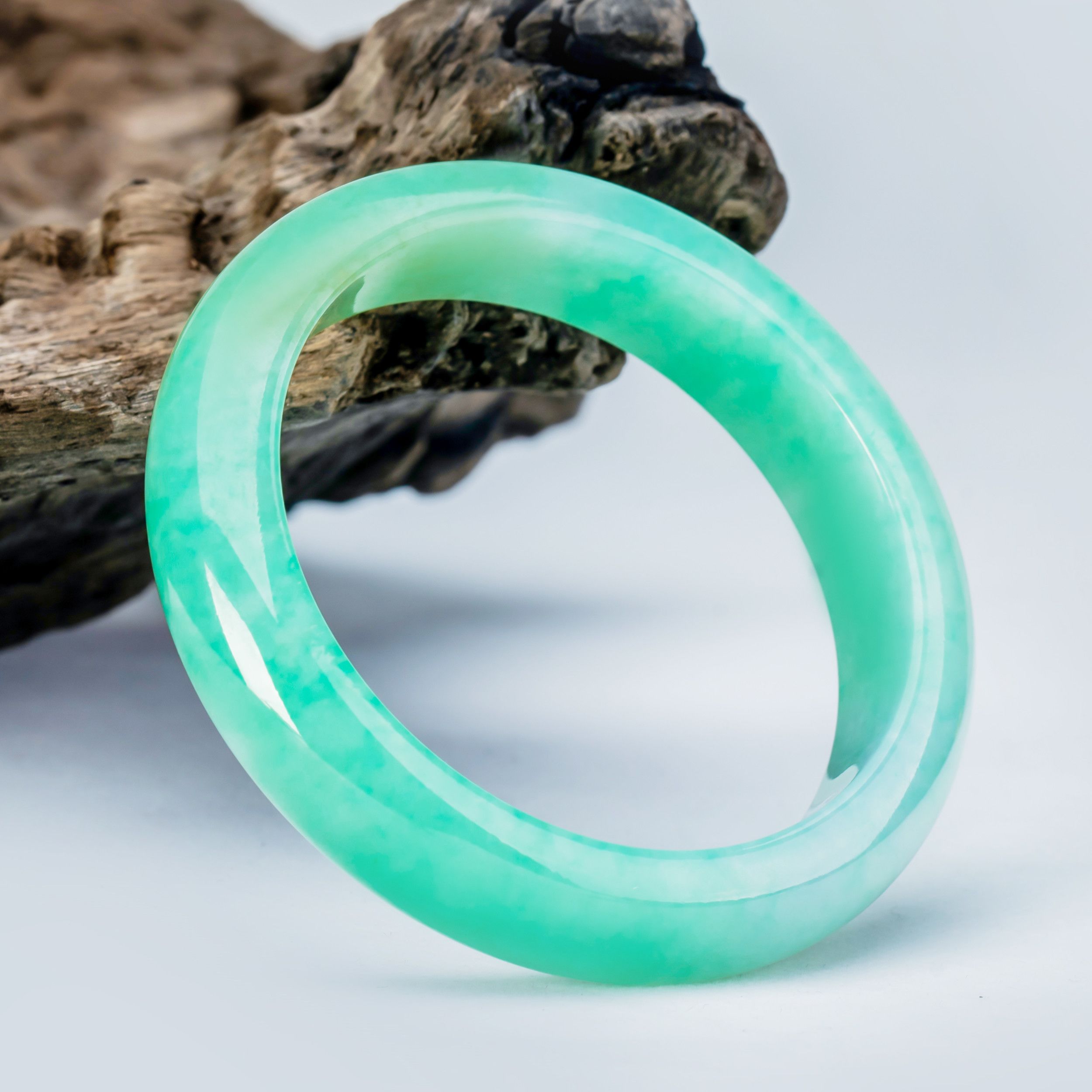 缅甸天然a货翡翠阳绿帝王绿飘花黄翡玻璃种正品翡翠玉手镯女直播