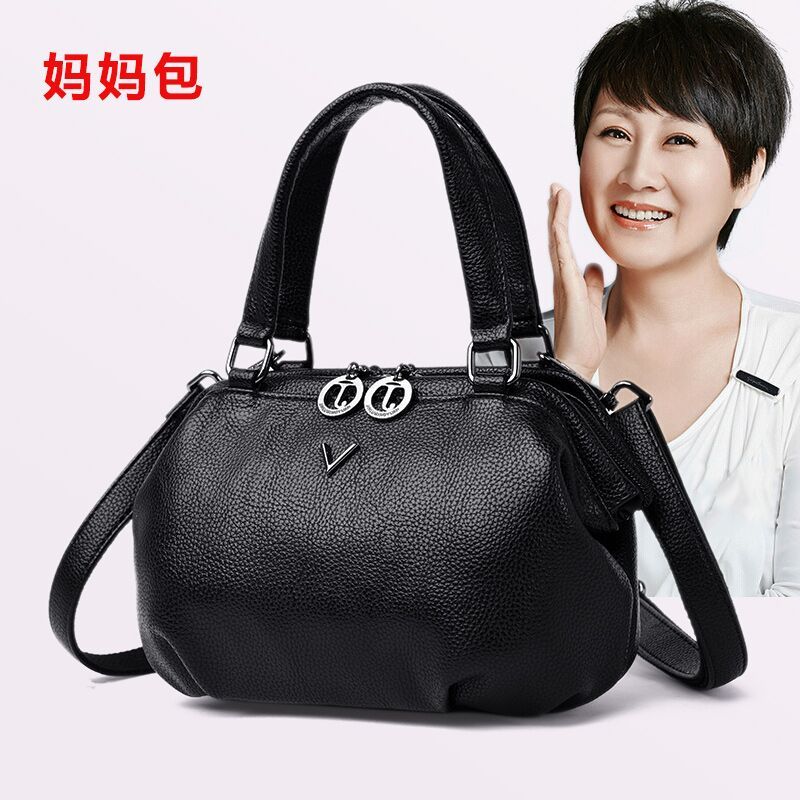真软皮女士手提小包手拎包中年女包中老年人妈妈包单肩斜包婆婆包