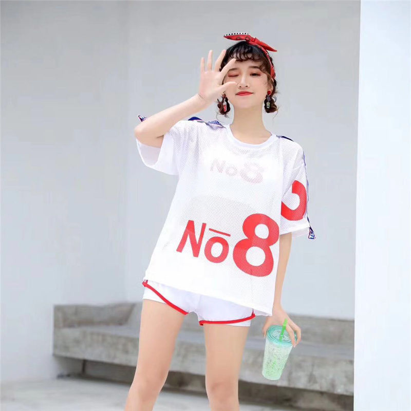 Summer new three-piece swimsuit female hot spring Korean blouse sports wind boxer student split small swimsuit