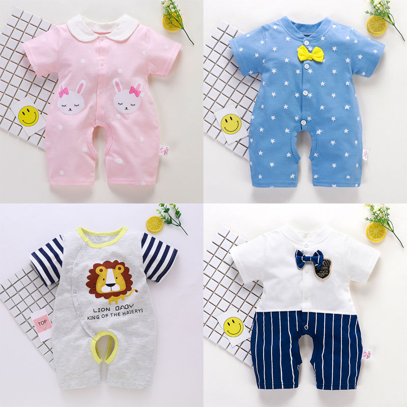 Baby Jumpsuit summer thin short sleeve creeper baby clothes pure cotton baby romper 0-3-6 months 1 year old