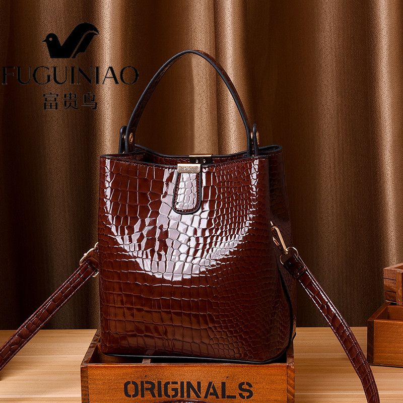 Fuguiniao bag women's bag new fashion handbag women's Bucket Bag high end atmosphere one shoulder slant span bag