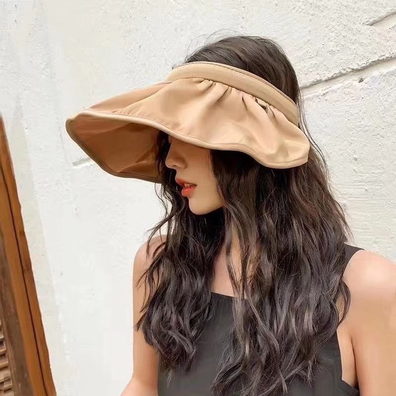 New Korean shell Hat Women's summer sky top hat Big Brim lotus leaf sun proof hat hair band Beach Hat sunshade hat