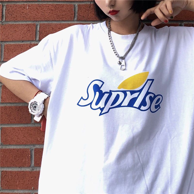 Summer ins Korean version of letters white short sleeve T-shirt female students Joker loose half sleeve bottoming shirt Harajuku style jacket