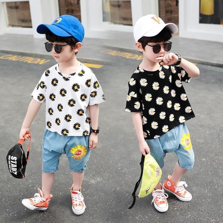 Children's wear boys' summer suit 2020 new Korean version of boys' short sleeves and jeans