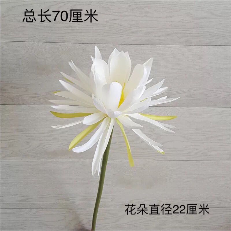 中国风汉服拍摄道具手持莲花昙花长绢花仿真家居饰品摆件假花古典 3月7日发完 虎窝拼
