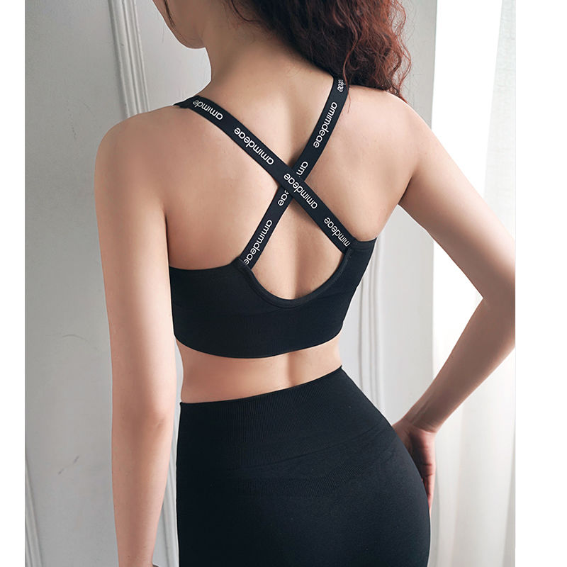 Front zipper sports underwear women's shockproof running anti-sagging yoga beauty vest gather quick-drying fitness bra large size