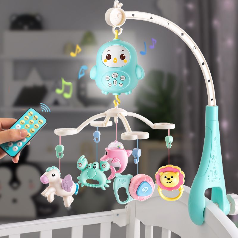 Newborn baby toy remote control rotary music bedside bell ring