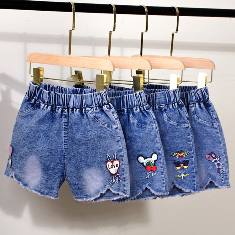 New girls' jeans shorts 5678910 fashion casual children's jeans shorts