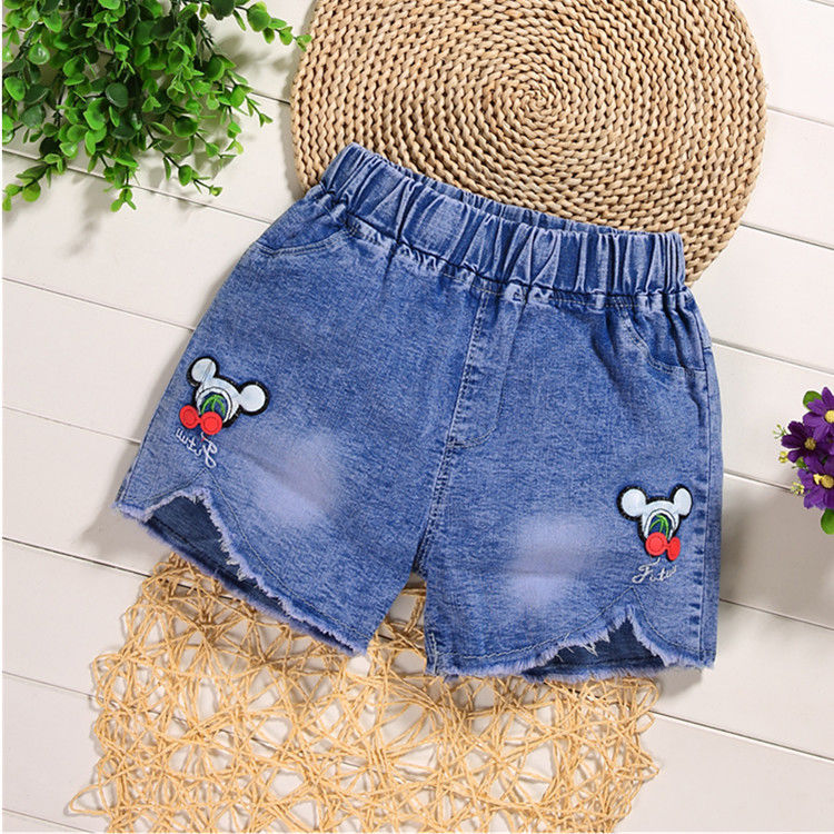 New girls' jeans shorts 5678910 fashion casual children's jeans shorts