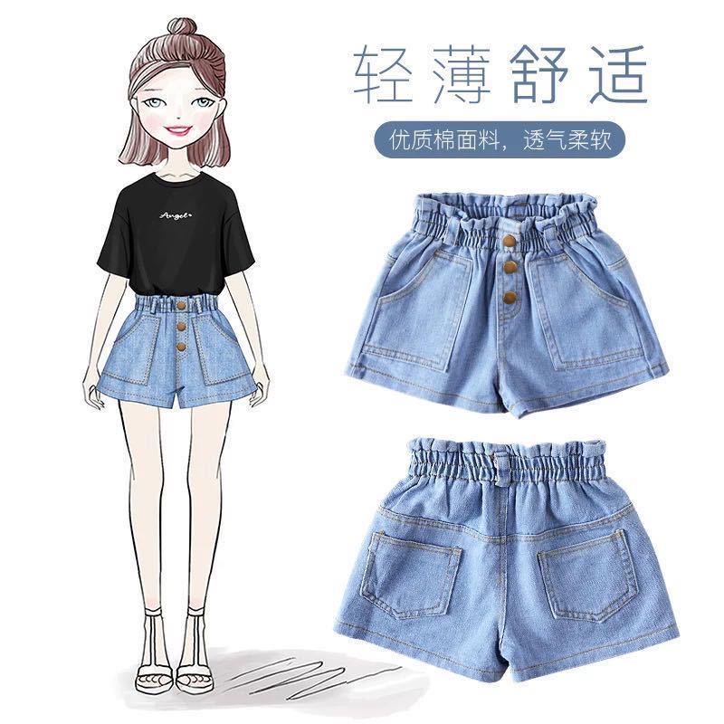 2020 new girls' shorts denim summer thin and loose pants