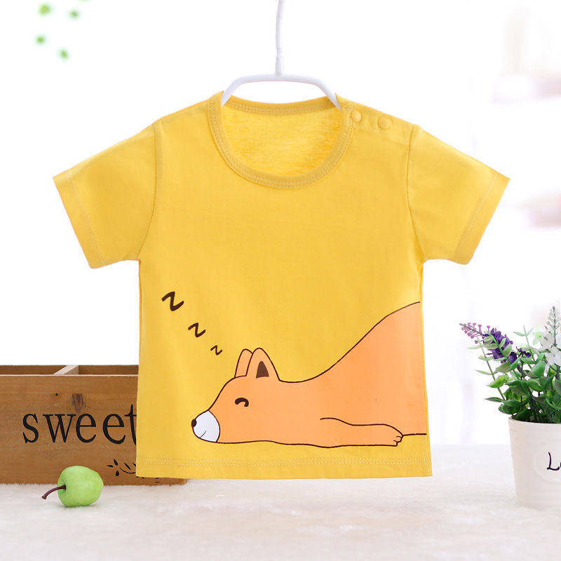 Baby girl baby summer short-sleeved T-shirt boy children's clothing half-sleeved clothes thin tops children's foreign style children's class a