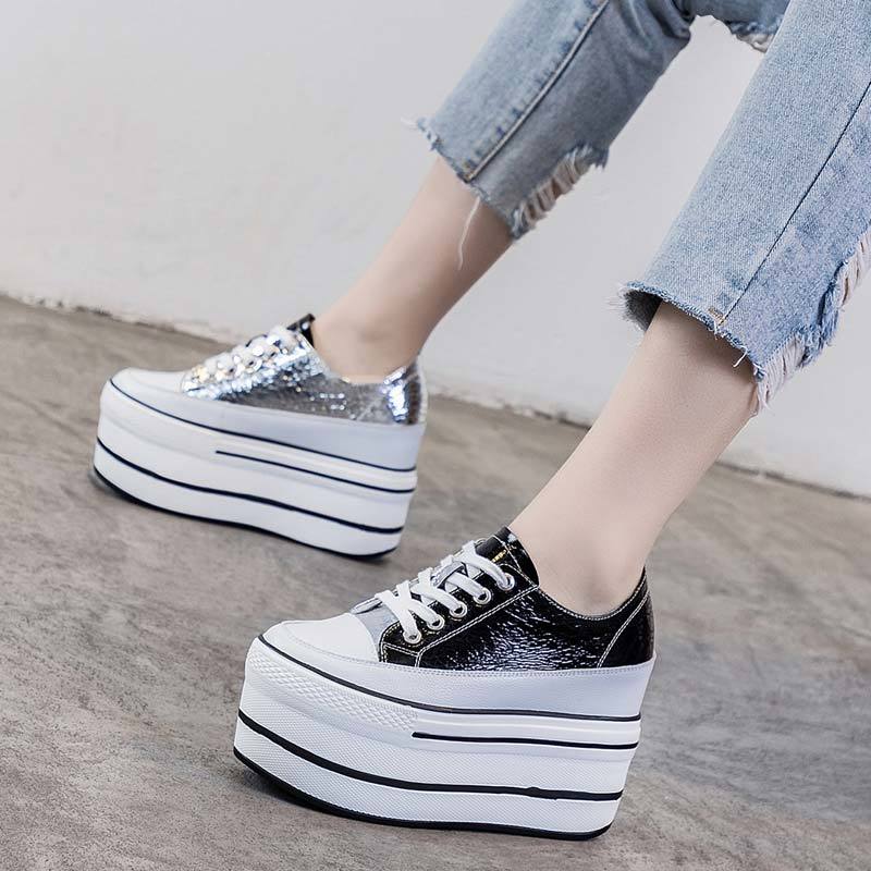 内增高女鞋10cm网红老爹鞋女ins超火2021新款拼色休闲厚底松糕鞋