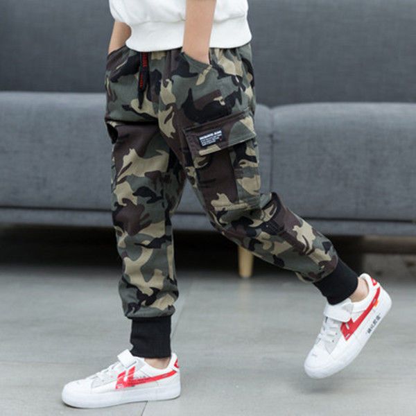 2020 children's wear boys camouflage overalls pants spring and autumn children's fashion leisure sports pants